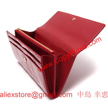 ルイヴィトン モノグラム ヴェルニ レイユール ポルトフォイユ・サラ 長財布 ポム・ダムール M91716 【2012年春夏新作】 